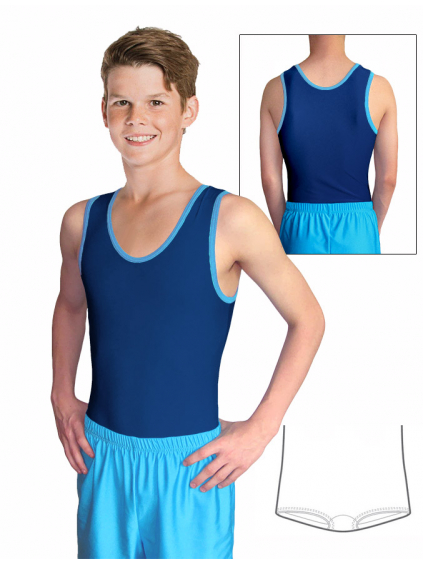 Gymnastický dres chlapecký D37chnl tmavě modrý lesklý