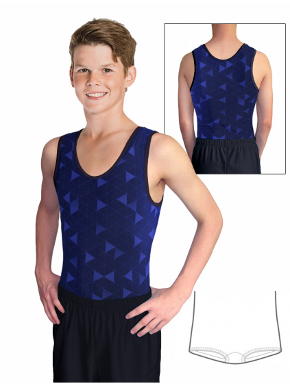 Gymnastický dres chlapecký D37chnl_t400 modrá