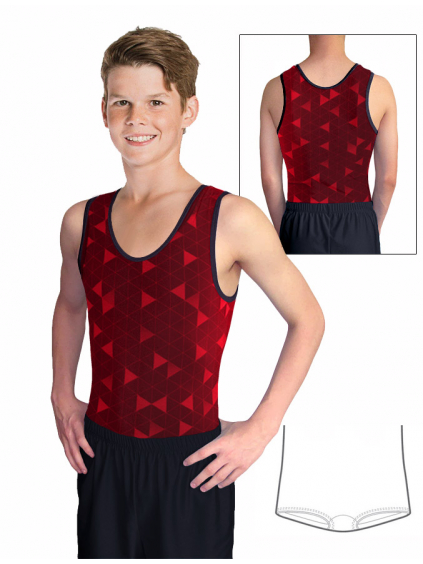 Gymnastický dres chlapecký D37chnl_t400 tmavě červená