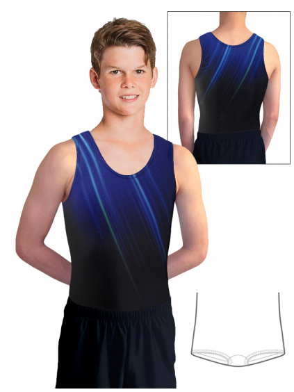 Gymnastický dres chlapecký D37chn_t401 černo modrá