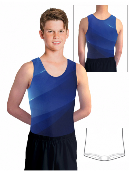Gymnastický dres chlapecký D37chn_t403 modrá