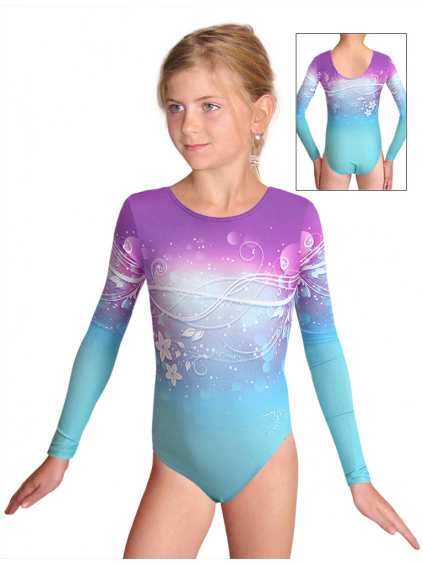 Gymnastický dres závodní D37d_t113 s fialovou