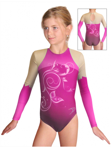 Gymnastický dres závodní D37d-54 t502 růžová