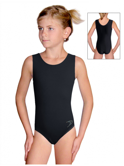 Gymnastický dres B37rg černá elastická bavlna