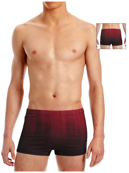 Pánské plavky s nohavičkou P101  t810 černočervená