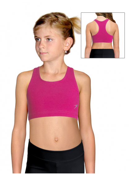 Sportovní podprsenka - top B346 růžová elastická bavlna