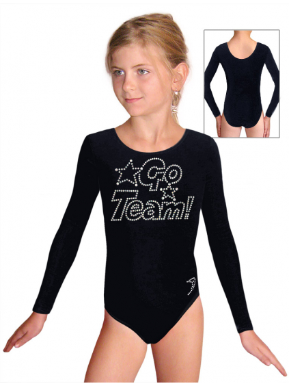 Gymnastický dres B37dg f46 černá elastická bavlna