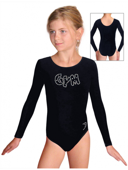 Gymnastický dres B37dg f50 černá elastická bavlna