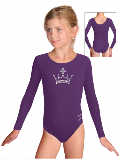 Gymnastický dres B37dg f44 tmavě fialová elastická bavlna