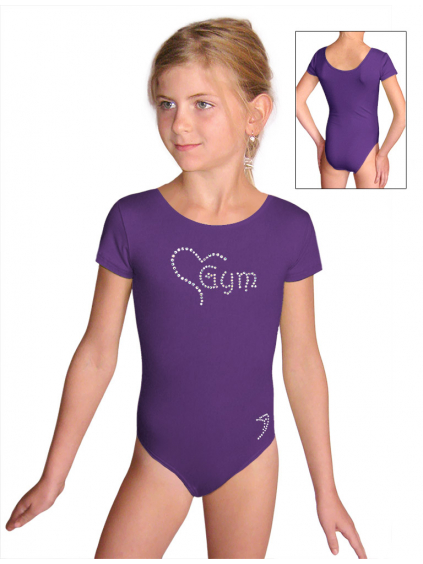 Gymnastický dres B37kkg f51 tmavě fialová elastická bavlna