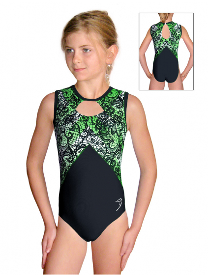 Gymnastický dres závodní D37r-66 t804 černozelená