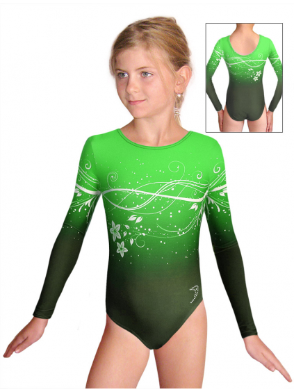 Gymnastický dres závodní D37d t113p zelená