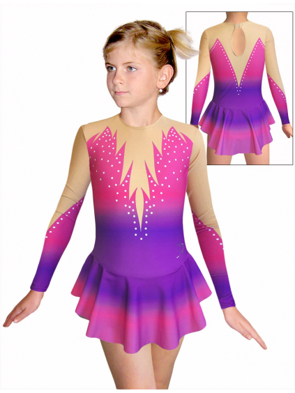 Krasobruslařské šaty - trikot K739 t115 fialovorůžová
