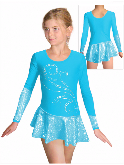 Krasobruslařské šaty - trikot K703 f30 světle tyrkysová
