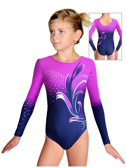 Gymnastický dres závodní D37d t110 modrofialová