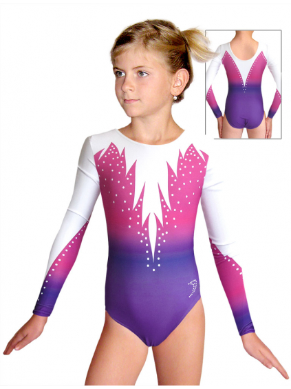 Gymnastický dres závodní D37d t115 fialovorůžová