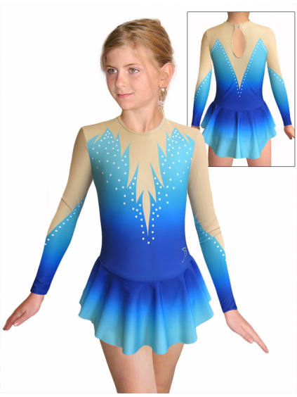 Krasobruslařské šaty - trikot K739 t115 modrotyrkysová