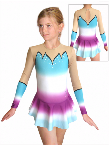 Krasobruslařské šaty - trikot K739 t116 fialovotyrkysová