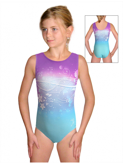 Gymnastický dres závodní D37r t113 s fialovou