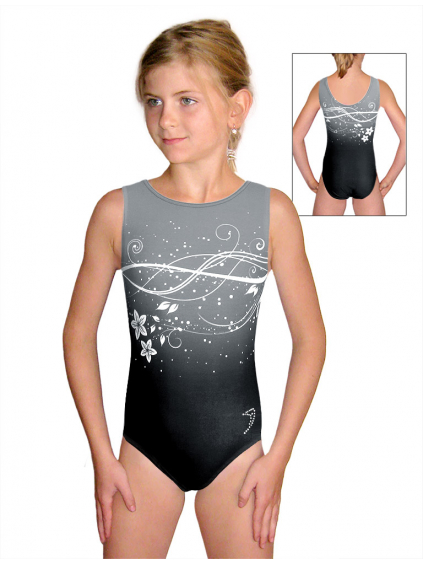 Gymnastický dres závodní D37r t113p černošedá