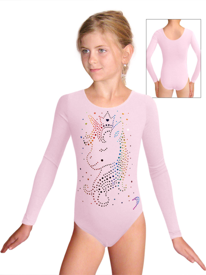 Gymnastický dres B37dg f58b světle růžová elastická bavlna