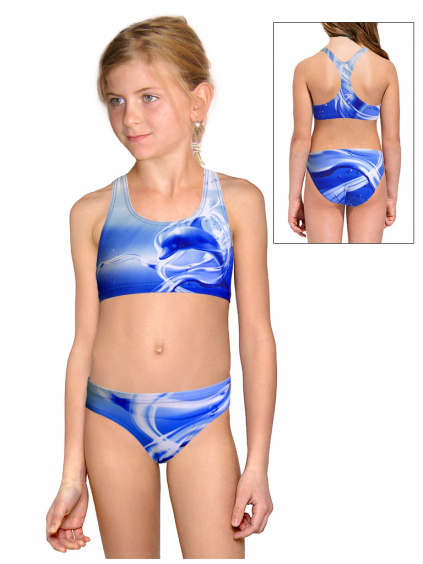 Dívčí sportovní plavky dvoudílné PD658 t800 královsky modrá