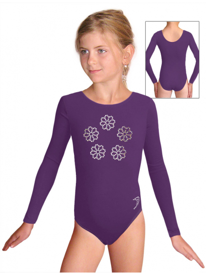 Gymnastický dres B37dg f72 tmavě fialová elastická bavlna