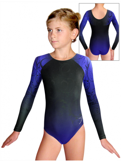 Gymnastický dres závodní D37d t131 černomodrá
