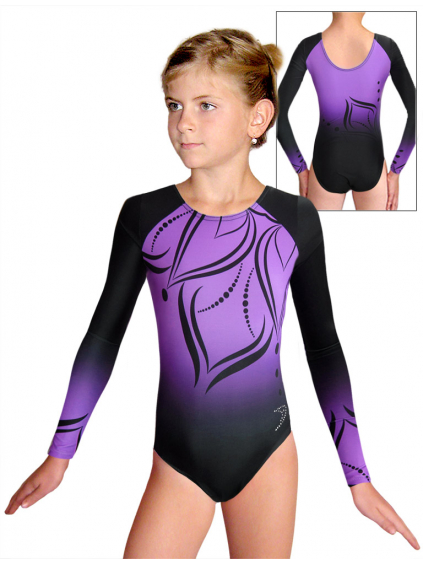 Gymnastický dres závodní D37d t133 černofialová