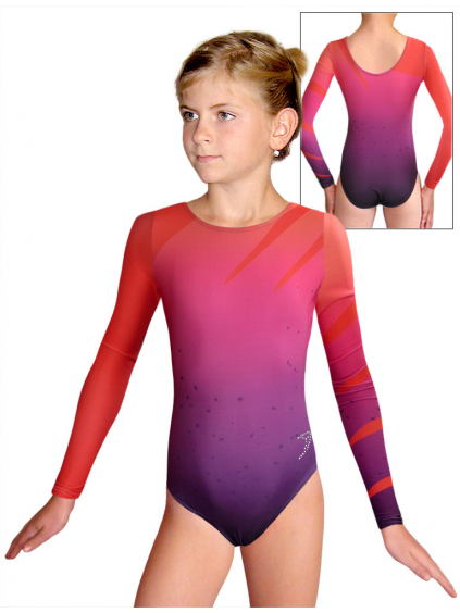 Gymnastický dres závodní D37d t134 fialovočervená