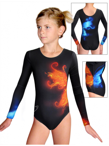 Gymnastický dres  D37d t136 oheň a voda