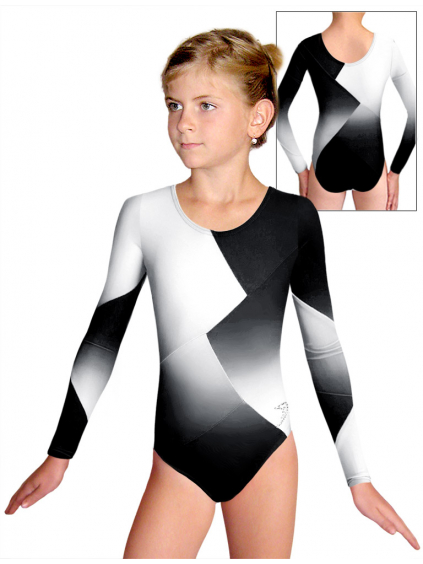 Gymnastický dres D37d-52 t122 černobílá