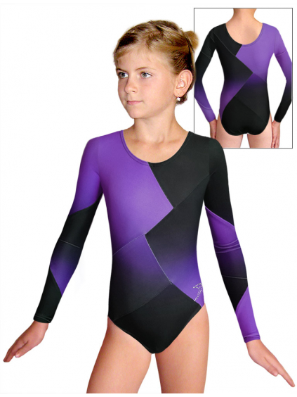 Gymnastický dres D37d-52 t122 černofialová