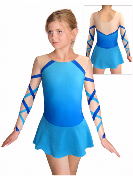 Krasobruslařské šaty - trikot K742 t132 modrá