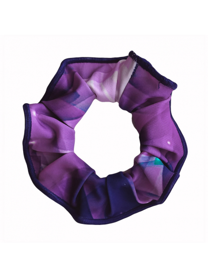 Gumička do vlasů - scrunchie - t140 modrofialová