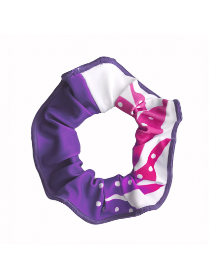 Gumička do vlasů - scrunchie - t115 fialovorůžová