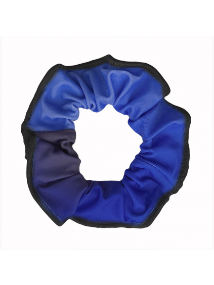 Gumička do vlasů - scrunchie - t122 černomodrá ombré