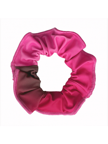 Gumička do vlasů - scrunchie - t122 černorůžová ombré