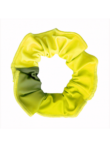 Gumička do vlasů - scrunchie - t122 černožlutá ombré