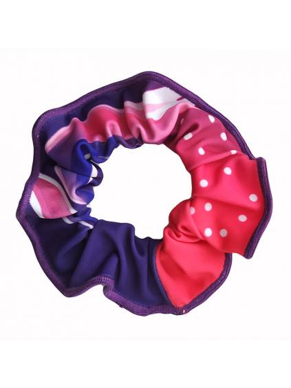 Gumička do vlasů - scrunchie - t110 fialovorůžová