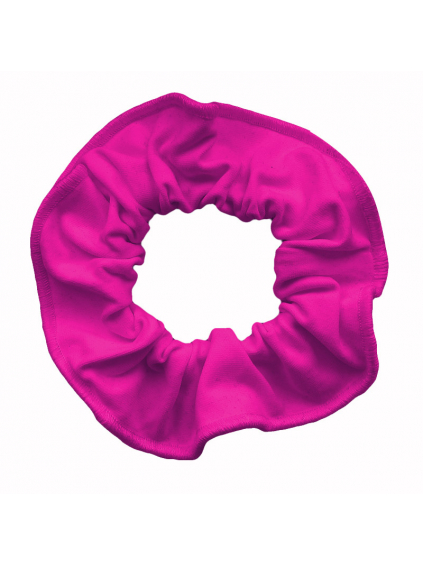 Gumička do vlasů - scrunchie - tmavě růžové mikrovlákno