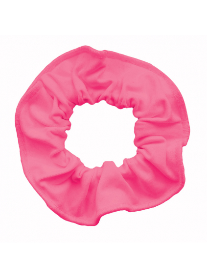 Gumička do vlasů - scrunchie - reflexně růžový supplex