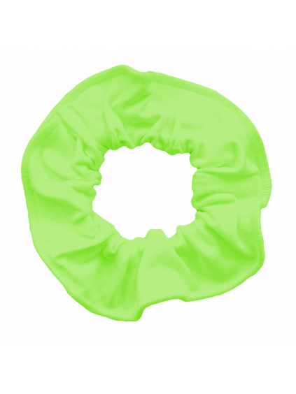 Gumička do vlasů - scrunchie - reflexně zelené mikrovlákno