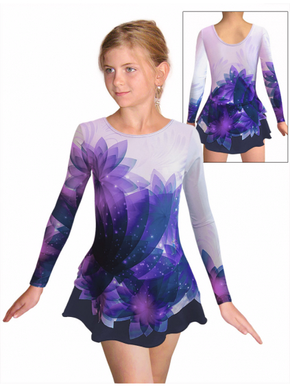 Krasobruslařské šaty - trikot K742 t140 modrofialová