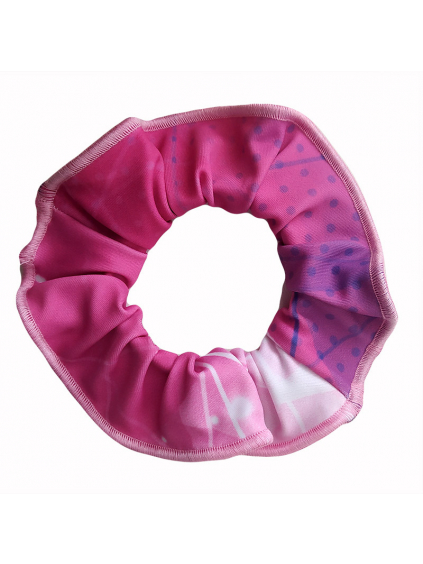 Gumička do vlasů - scrunchie - t208 růžová