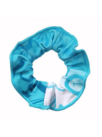 Gumička do vlasů - scrunchie - t600 tyrkysová