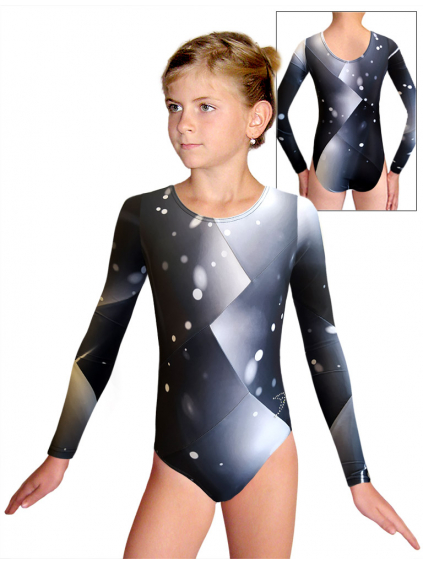 Gymnastický dres D37d-52 t144 černobílá