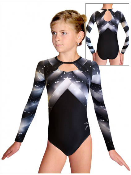 Gymnastický dres  D37d-67 t144 černobílá
