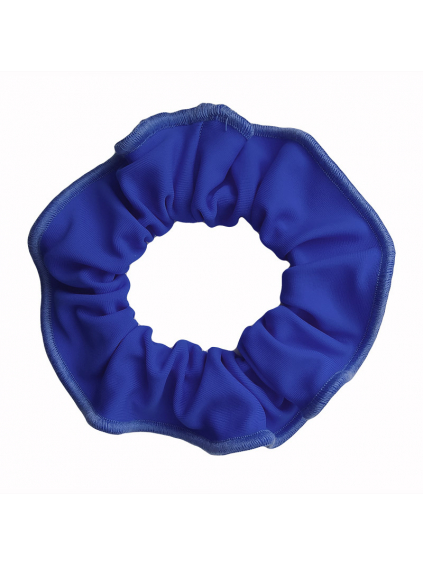 Gumička do vlasů - scrunchie - královská modrá matná plavkovina