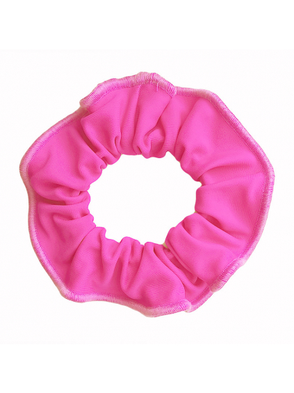 Gumička do vlasů - scrunchie - reflexní růžová  matná plavkovina